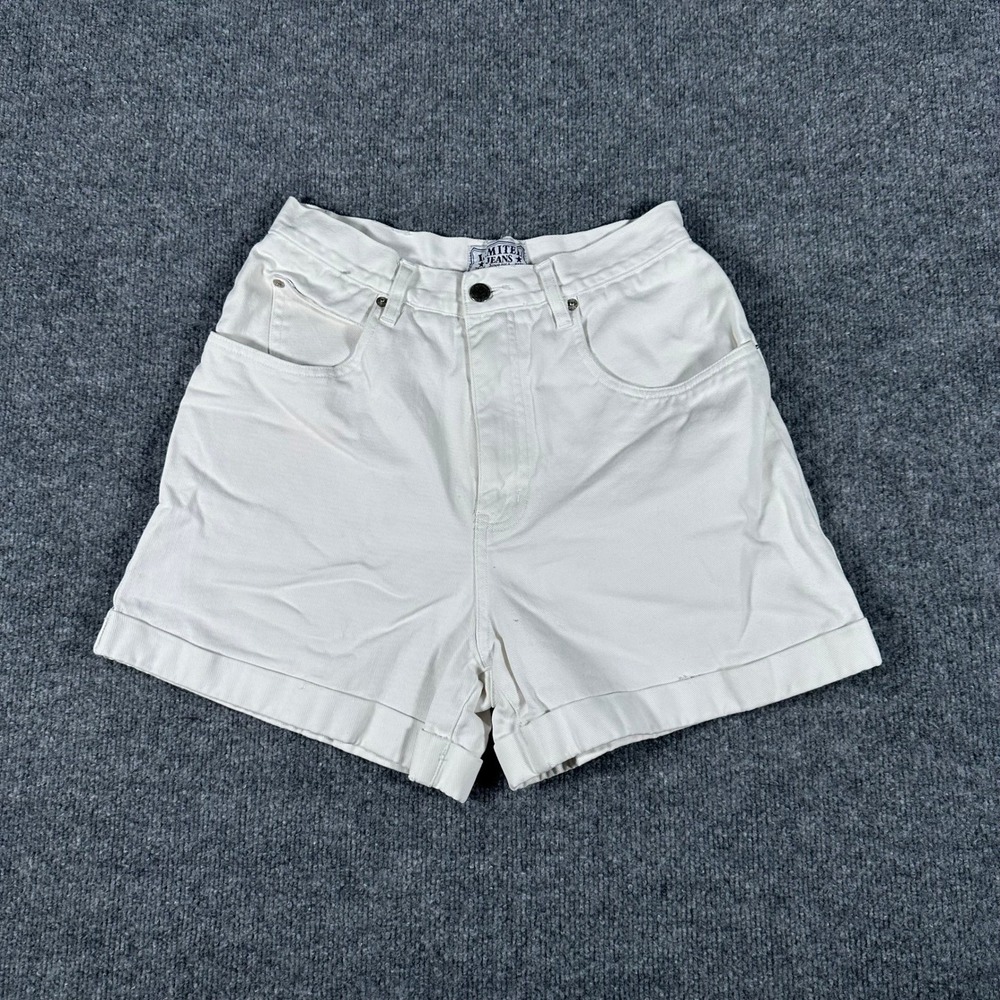 Limited Jeans Shorts Womens Size 10 White High Waisted Cotton Cuffed Denim
